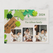 Happy St. patrickの日Shamrocks家族の写真 シーズンポストカード (正面)