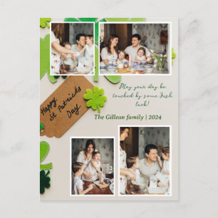 Happy St. patrickの日Shamrocks家族の写真 シーズンポストカード
