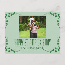 Happy St. patrickの日Shamrocks家族の写真 シーズンポストカード