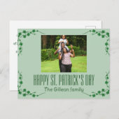 Happy St. patrickの日Shamrocks家族の写真 シーズンポストカード (正面/裏面)