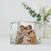 Happy St. patrickの日Shamrocks家族の写真 シーズンポストカード (スタンド正面)