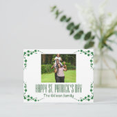 Happy St. patrickの日Shamrocks家族の写真 シーズンポストカード (スタンド正面)