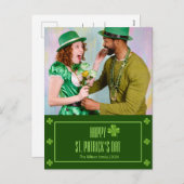 Happy St. patrickの日Shamrocks家族の写真 シーズンポストカード (正面/裏面)