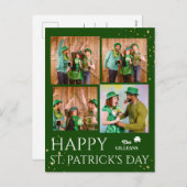 Happy St. patrickの日Shamrocks家族の写真 シーズンポストカード (正面/裏面)