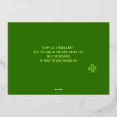 Happy St. patrickの日Shamrocks家族の写真 箔シーズンカード (裏面)
