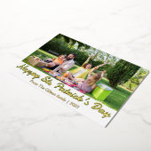 Happy St. patrickの日Shamrocks家族1写真 箔シーズンカード (回転した状態)