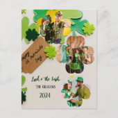 Happy St. patrickの日Shamrocks家族2枚の写真 シーズンポストカード (正面)