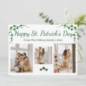 Happy St. patrickの日Shamrocks家族3写真 シーズンカード (スタンド正面)