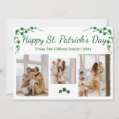 Happy St. patrickの日Shamrocks家族3写真 シーズンカード (正面)