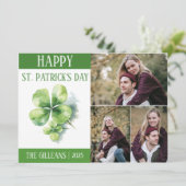 Happy St. patrickの日Shamrocks家族3写真 シーズンカード (スタンド正面)