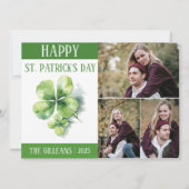 Happy St. patrickの日Shamrocks家族3写真 シーズンカード (正面)