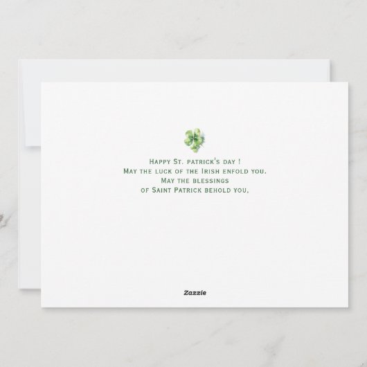 Happy St. patrickの日Shamrocks家族3写真 シーズンカード (裏面)