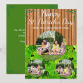 Happy St. patrickの日Shamrocks家族3写真 シーズンカード (正面/裏面)