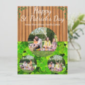 Happy St. patrickの日Shamrocks家族3写真 シーズンカード (スタンド正面)