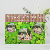 Happy St. patrickの日Shamrocks家族3写真 シーズンカード (スタンド正面)