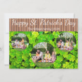 Happy St. patrickの日Shamrocks家族3写真 シーズンカード (正面)