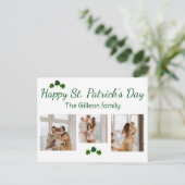 Happy St. patrickの日Shamrocks家族3写真 シーズンポストカード (スタンド正面)