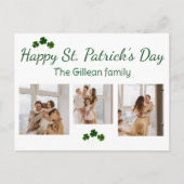 Happy St. patrickの日Shamrocks家族3写真 シーズンポストカード (正面)