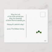 Happy St. patrickの日Shamrocks家族3写真 シーズンポストカード (裏面)