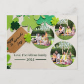 Happy St. patrickの日Shamrocks家族3写真 シーズンポストカード (正面)