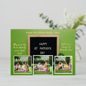 Happy St. patrickの日Shamrocks家族3写真 箔シーズンカード (立ち正面)