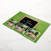 Happy St. patrickの日Shamrocks家族3写真 箔シーズンカード (回転した状態)