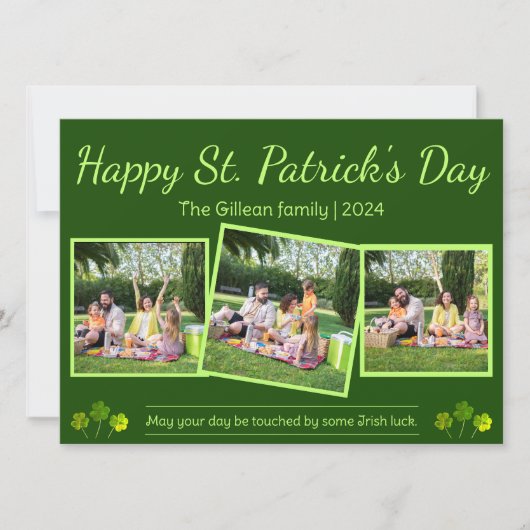 Happy St. patrickの日Shamrocks家族3 photo H シーズンカード (正面)