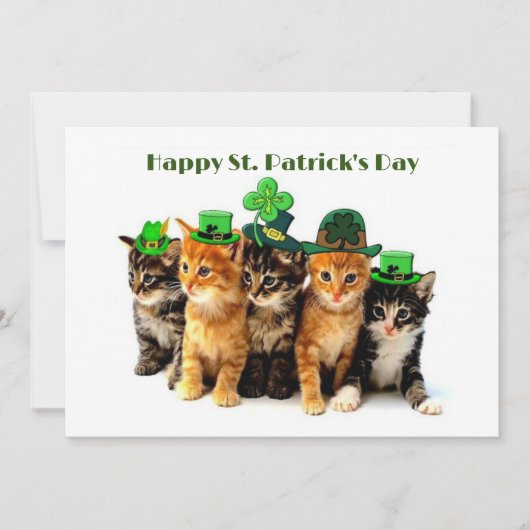 Happy St. Patrickのday cats invitation 招待状 (正面)