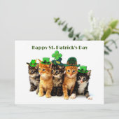 Happy St. Patrickのday cats invitation 招待状 (スタンド正面)