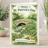 Happy St. Patrick’s Day Card – Green Shamrocks カード