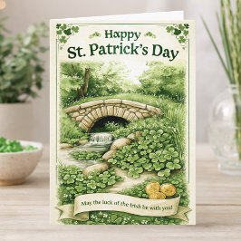 Happy St. Patrick’s Day Card – Green Shamrocks カード