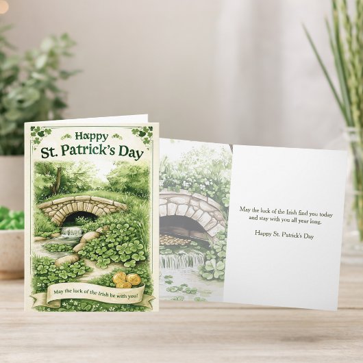 Happy St. Patrick’s Day Card – Green Shamrocks カード