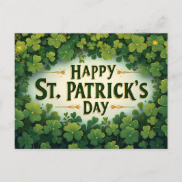 Happy St. Patrick’s Day Clover Art ポストカード