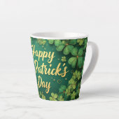 Happy St. Patrick’s Day Clover Design カフェラテマグ (右アングル)