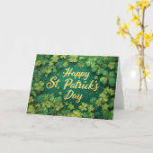 Happy St. Patrick’s Day Clover Design カード (黄色い花)