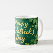Happy St. Patrick’s Day Clover Design コーヒーマグカップ (正面右)