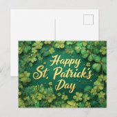 Happy St. Patrick’s Day Clover Design ポストカード (正面/裏面)