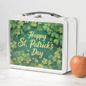 Happy St. Patrick’s Day Clover Design メタルランチボックス (インサイチュ)