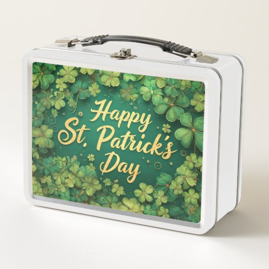 Happy St. Patrick’s Day Clover Design メタルランチボックス (正面)