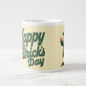 Happy St. Patrick’s Day Cute Leprechaun ジャンボコーヒーマグカップ (正面)