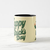 Happy St. Patrick’s Day Cute Leprechaun ツートーンマグカップ (中央)