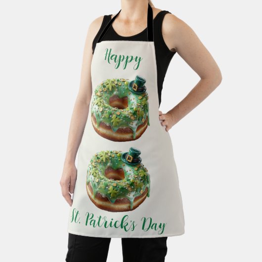 Happy St. Patrick’s Day Donut with Leprechaun Hat エプロン (インサイチュ)