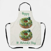Happy St. Patrick’s Day Donut with Leprechaun Hat エプロン (正面)