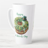 Happy St. Patrick’s Day Donut with Leprechaun Hat カフェラテマグ (左アングル)