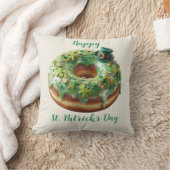 Happy St. Patrick’s Day Donut with Leprechaun Hat クッション (ブランケット)