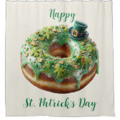 Happy St. Patrick’s Day Donut with Leprechaun Hat シャワーカーテン (正面)