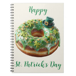 Happy St. Patrick’s Day Donut with Leprechaun Hat ノートブック