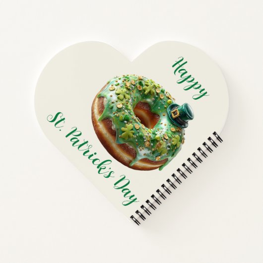 Happy St. Patrick’s Day Donut with Leprechaun Hat ノートブック (裏面)