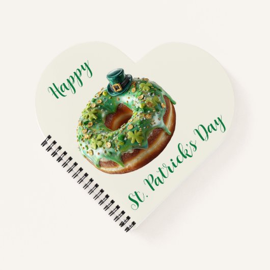 Happy St. Patrick’s Day Donut with Leprechaun Hat ノートブック (正面)