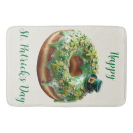 Happy St. Patrick’s Day Donut with Leprechaun Hat バスマット